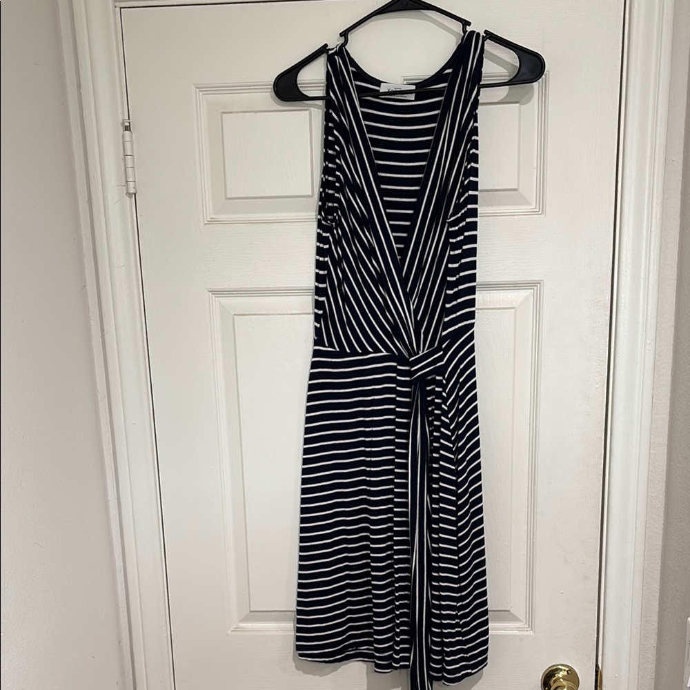 Kaileigh Blue and White Ruched Sundress